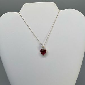 Lab-created Ruby Heart Pendant